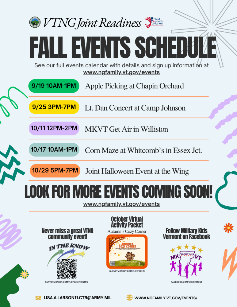 VTNG JRP Fall Events Calendar